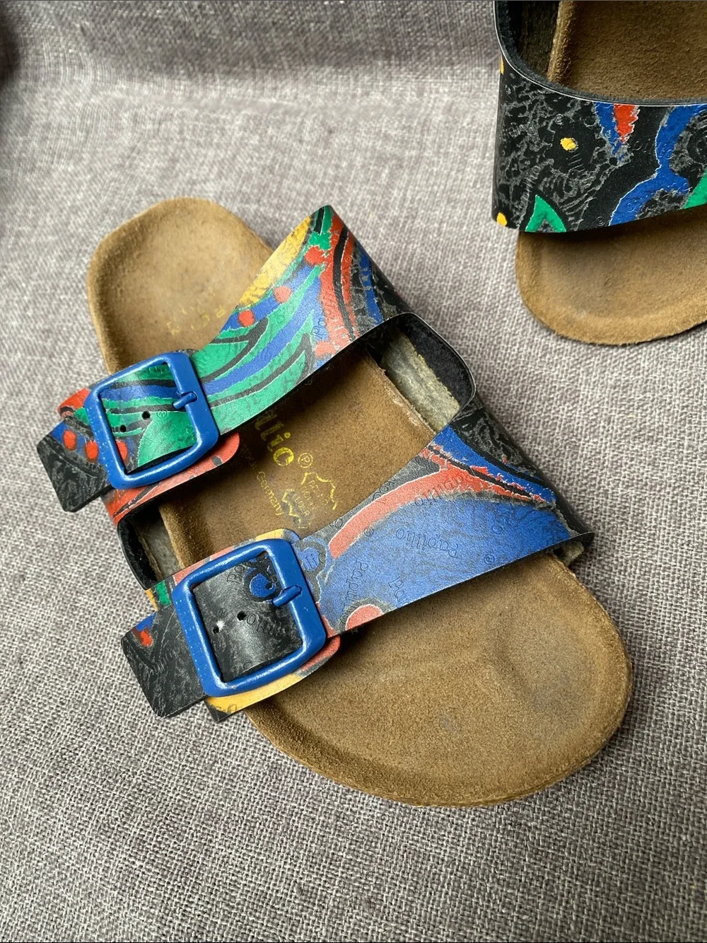 Birkenstock Kids Papillio 210 Sz 33 10 L2 Blue Cork Suede Sandals See Notes